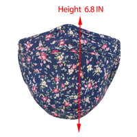 ililily Cotton Double Layer Patterned Face Cover Filter Lining Washable Mask