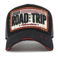 ililily PREMIUM ROAD TRIP Vintage Distressed Snapback Trucker Hat Baseball Cap M / XL