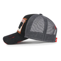 ililily PREMIUM ROAD TRIP Vintage Distressed Snapback Trucker Hat Baseball Cap M / XL