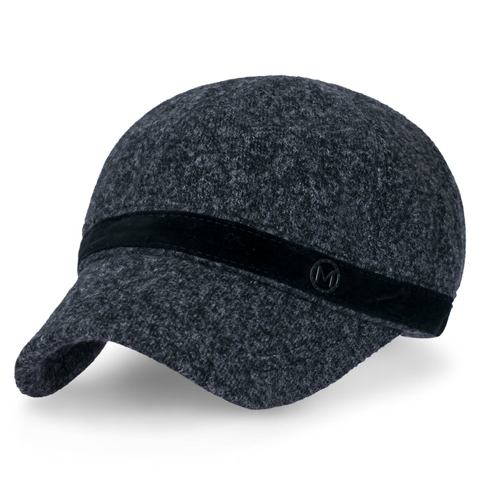 ililily Women Short Brim Baseball Cap Suede Band Velcro Adjustable Trucker Hat