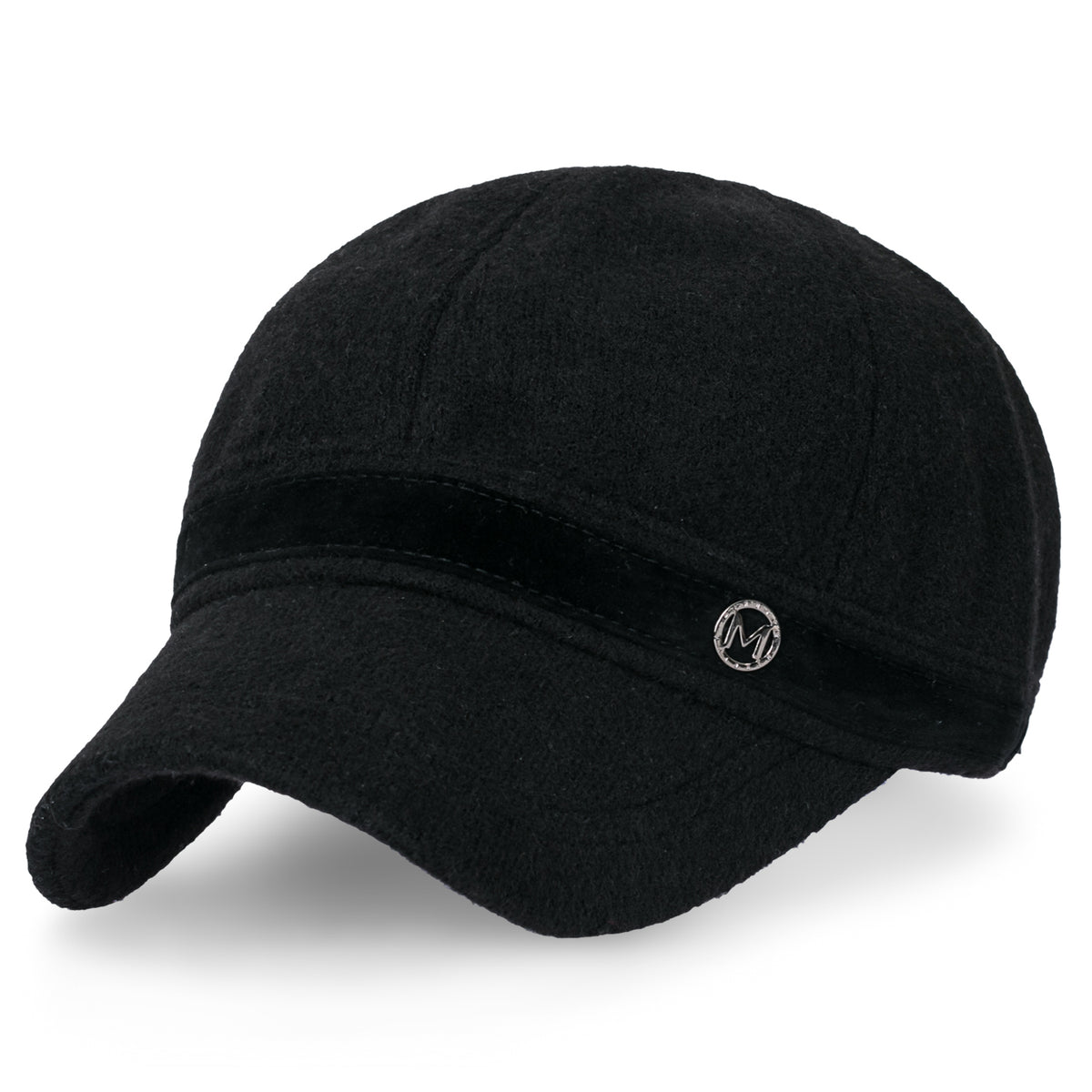 ililily Women Short Brim Baseball Cap Suede Band Velcro Adjustable Trucker Hat
