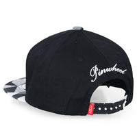 ililily Rubber Pinwheel Baseball Cap Mosaic Pattern Flat Bill Snapback Hat
