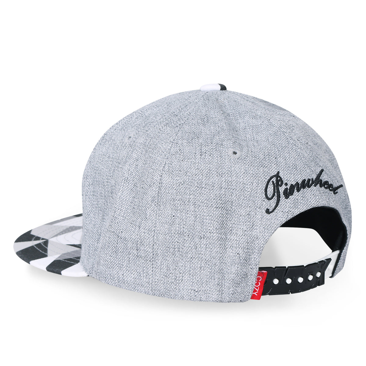 ililily Rubber Pinwheel Baseball Cap Mosaic Pattern Flat Bill Snapback Hat
