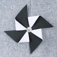 ililily Rubber Pinwheel Baseball Cap Mosaic Pattern Flat Bill Snapback Hat
