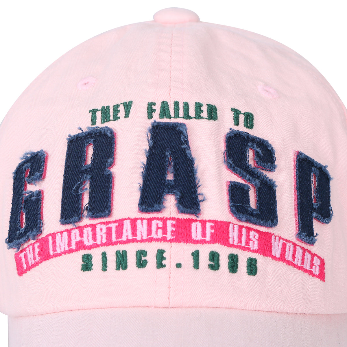 ililily Washed Cotton GRASP Letter Patch Vintage Trucker Hat Casual Baseball Cap