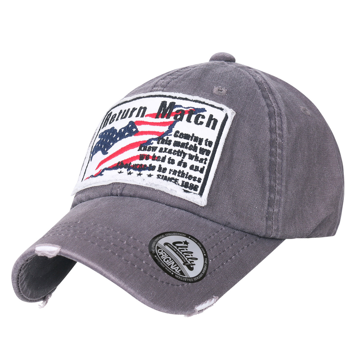 ililily Washed Cotton US Flag Vintage Trucker Hat Casual Baseball Cap