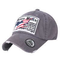 ililily Washed Cotton US Flag Vintage Trucker Hat Casual Baseball Cap