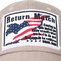 ililily Washed Cotton US Flag Vintage Trucker Hat Casual Baseball Cap