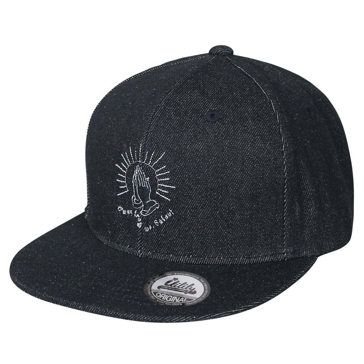 ililily Hand Stitched Baseball Cap Strap Back Flat Bill Trucker Hat