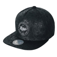 ililily Geometry Triangle Pattern Baseball Cap Logo Print Flat Bill Snapback Hat