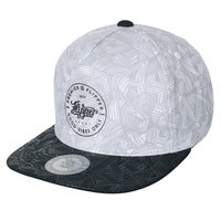 ililily Geometry Triangle Pattern Baseball Cap Logo Print Flat Bill Snapback Hat
