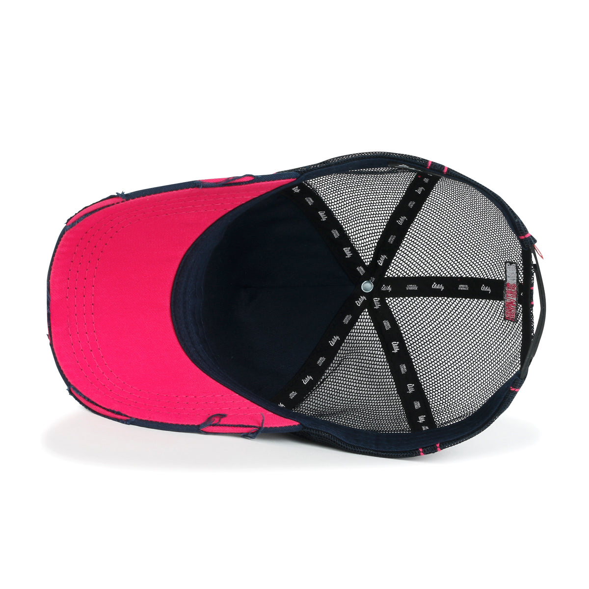 ililily 2021 Travel Series Embroidered Baseball Cap Colorful Stitch Mesh Trucker Hat