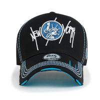 ililily State Embroidered Baseball Cap Colorful Stitch Mesh Trucker Hat