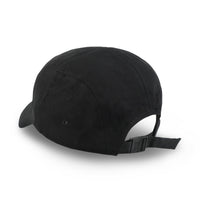 ililily Pick Embroidered Panel Camp Hat Solid Color Cotton Flat Brim Cadet Cap