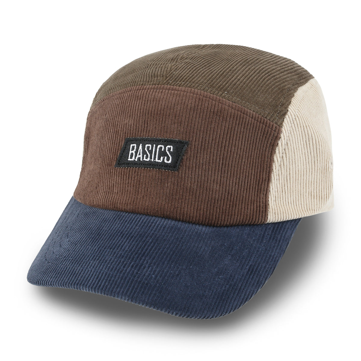 ililily Basics Embroidered Paneled Camp Hat Color Blocked Corduroy Cadet Cap