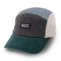 ililily Basics Embroidered Paneled Camp Hat Color Blocked Corduroy Cadet Cap