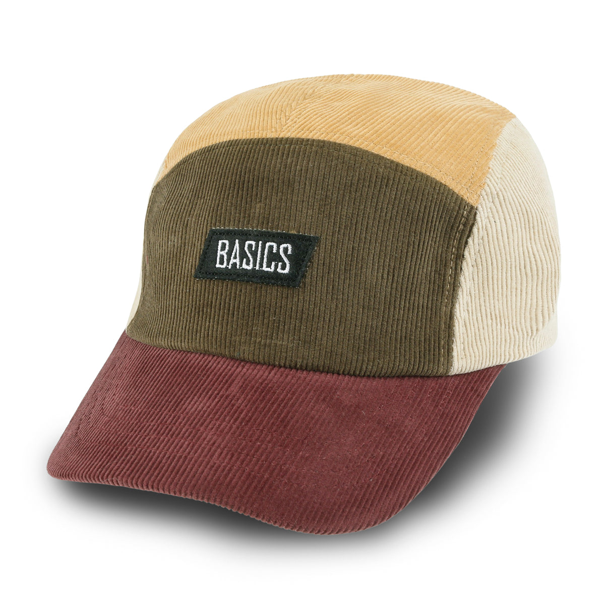 ililily Basics Embroidered Paneled Camp Hat Color Blocked Corduroy Cadet Cap