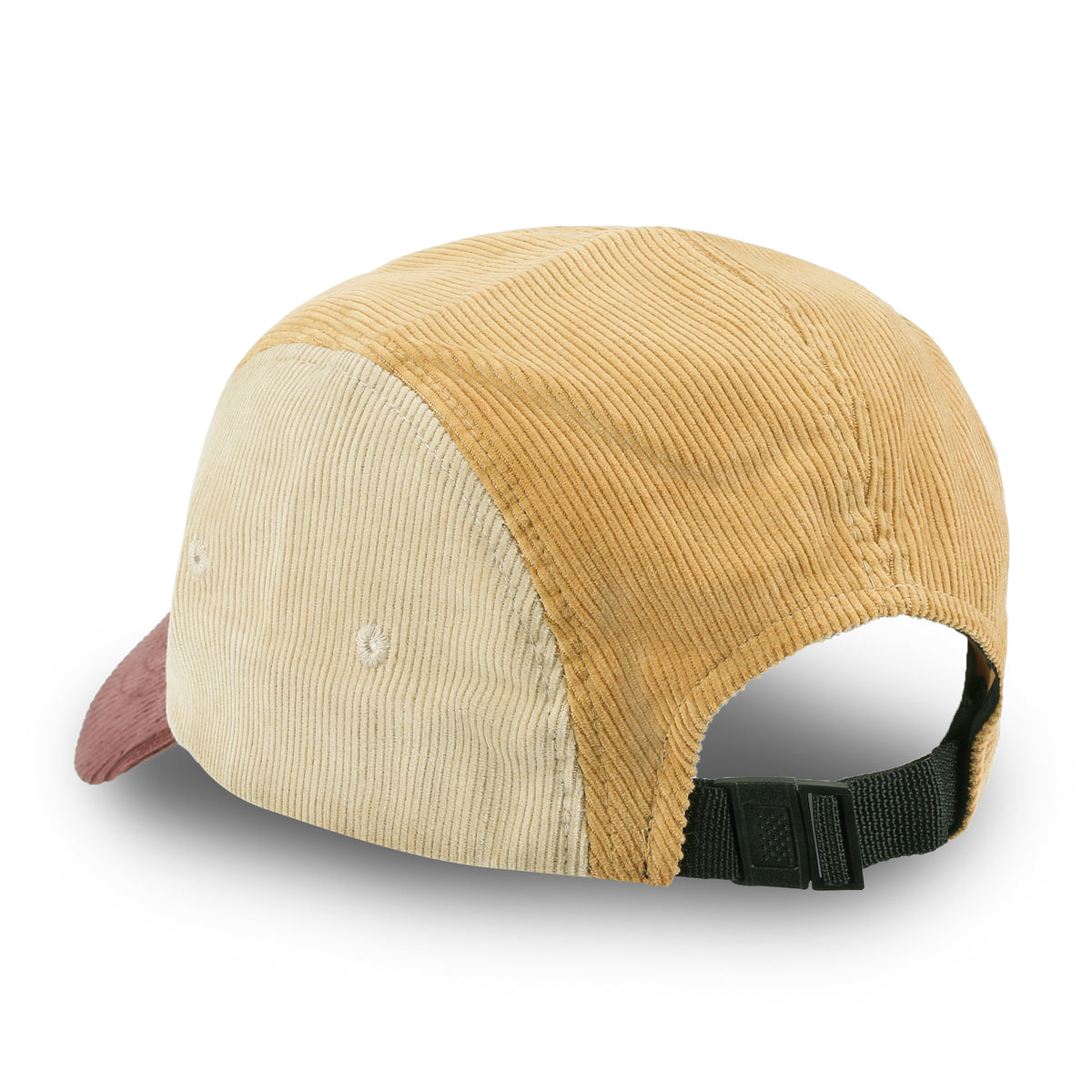 ililily Basics Embroidered Paneled Camp Hat Color Blocked Corduroy Cadet Cap