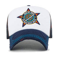ililily X Rooftop Space Colorful Retro Embroidery Mesh Trucker Baseball Cap