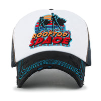 ililily X Rooftop Space Colorful Retro Embroidery Mesh Trucker Baseball Cap