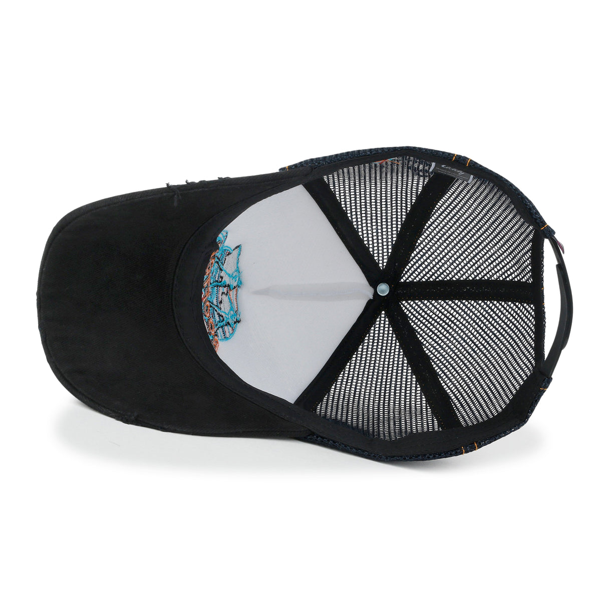 ililily X Rooftop Space Colorful Retro Embroidery Mesh Trucker Baseball Cap