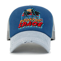 ililily X Rooftop Space Colorful Retro Embroidery Mesh Trucker Baseball Cap