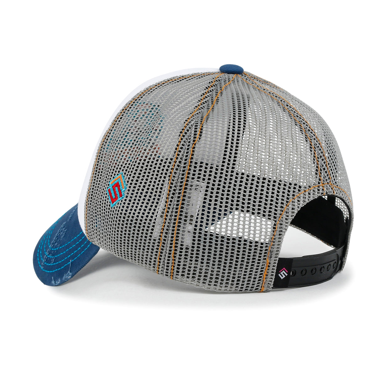 ililily X Rooftop Space Colorful Retro Embroidery Mesh Trucker Baseball Cap