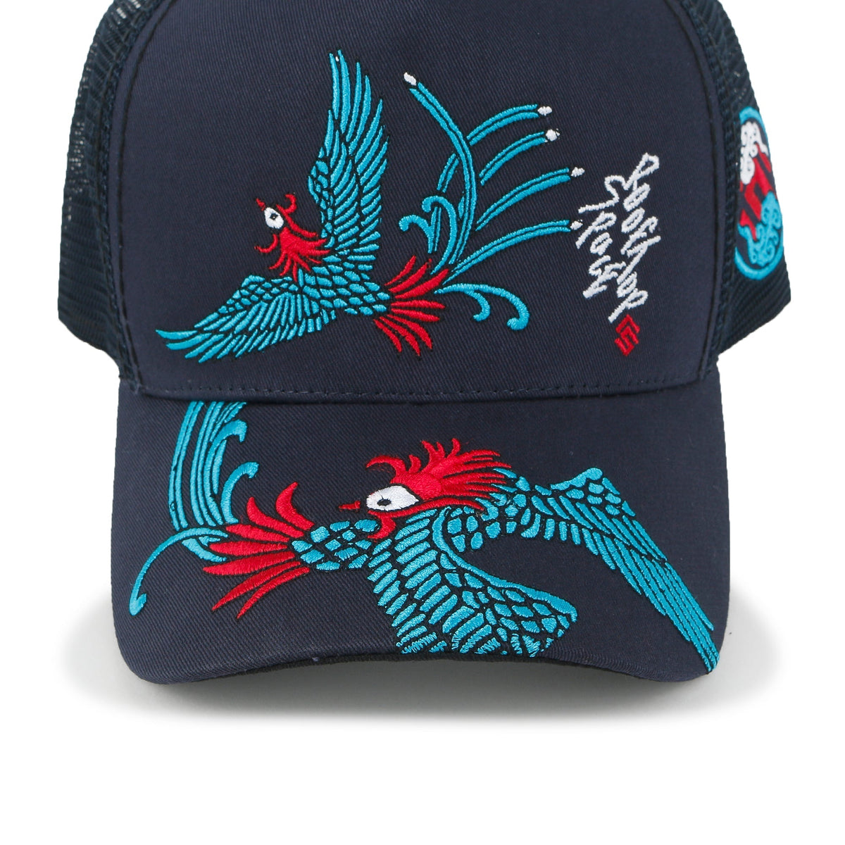 ililily Time To Embroidered Baseball Cap Colorful Stitch Mesh Trucker Hat