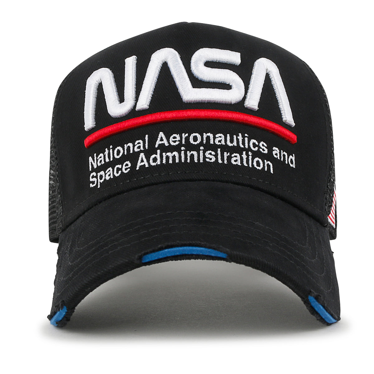 ililily PREMIUM NASA Worm Logo Embroidery Baseball Cap Vintage Trucker Hat