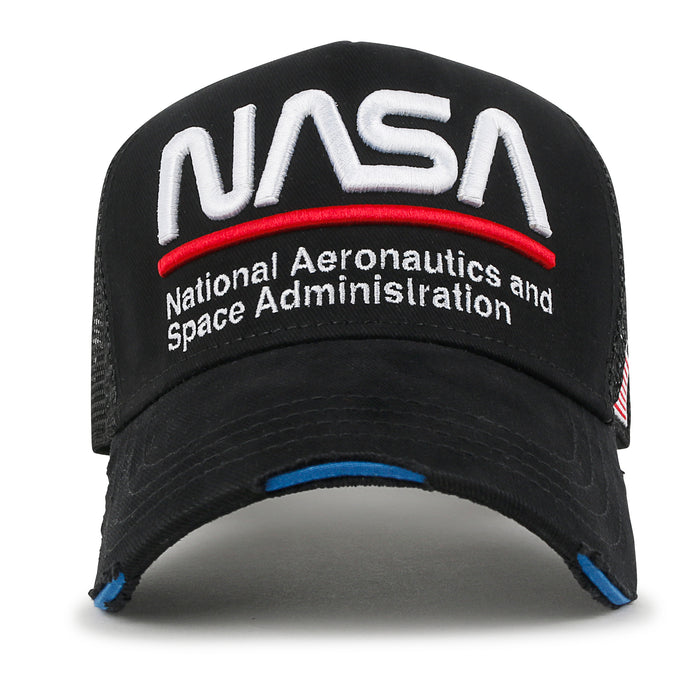 ililily PREMIUM NASA Worm Logo Embroidery Baseball Cap Vintage Trucker Hat