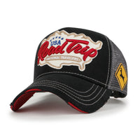 ililily Premium ROAD TRIP Map Embroidery Trucker Hat Vintage Style Baseball Cap
