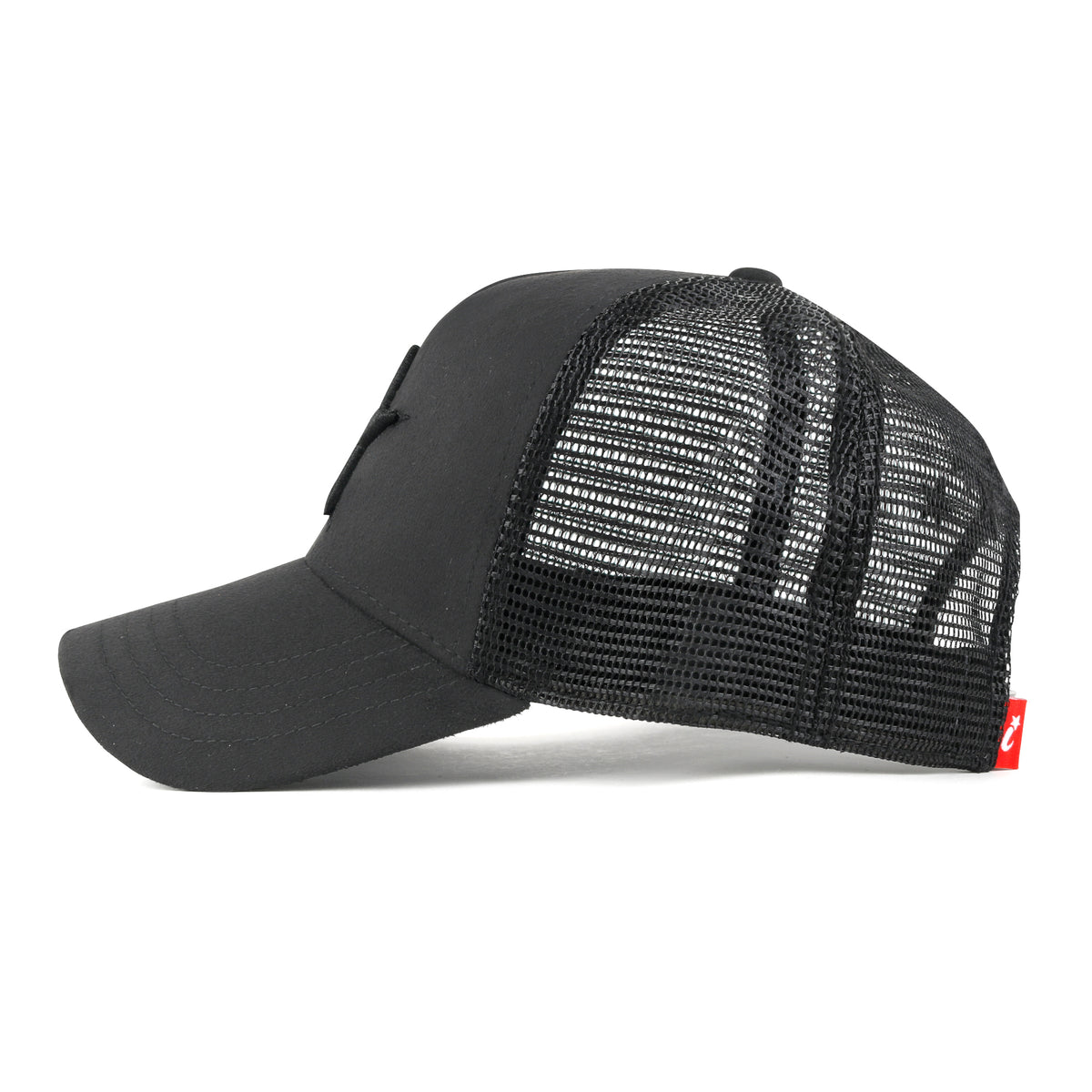 ililily PREMIUM Star Embroidery Baseball Cap Faux Suede Trucker Hat