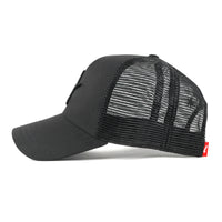 ililily PREMIUM Star Embroidery Baseball Cap Faux Suede Trucker Hat