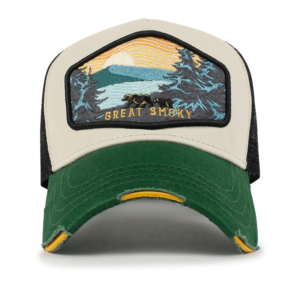 ililily PREMIUM National Park Great Smoky Embroidery Baseball Cap Structured Trucker Hat