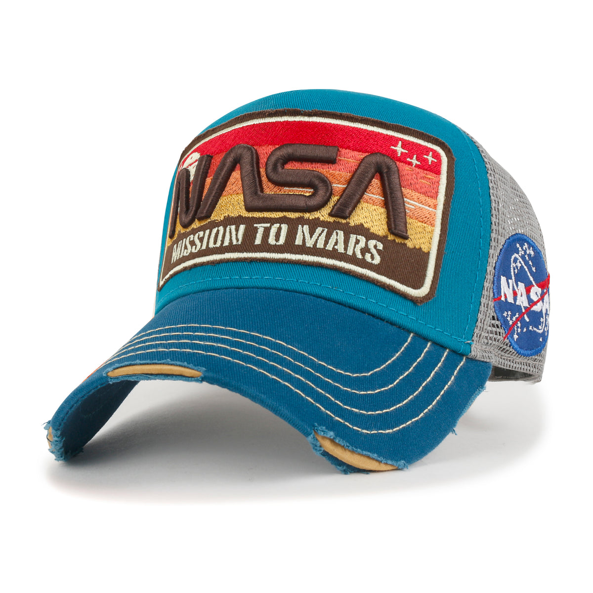 ililily PREMIUM NASA Mission Rectangle Patch Embroidery Structured Baseball Cap