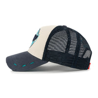 ililily Premium ROAD TRIP Round Embroidery Trucker Hat Vintage Baseball Cap