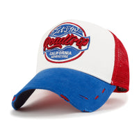 ililily Premium ROAD TRIP Round Embroidery Trucker Hat Vintage Baseball Cap