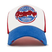 ililily Premium ROAD TRIP Round Embroidery Trucker Hat Vintage Baseball Cap
