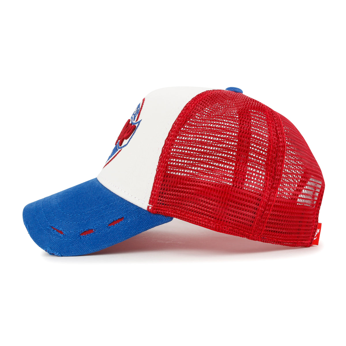 ililily Premium ROAD TRIP Round Embroidery Trucker Hat Vintage Baseball Cap
