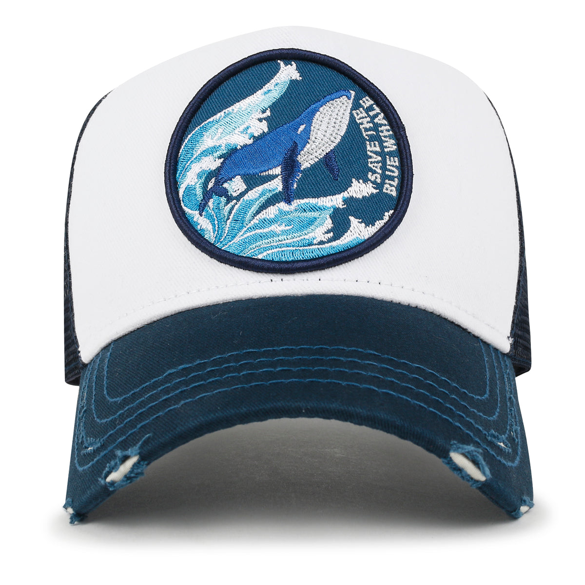 ililily PREMIUM Endangered Blue Whale Embroidery Baseball Cap Structured Hat