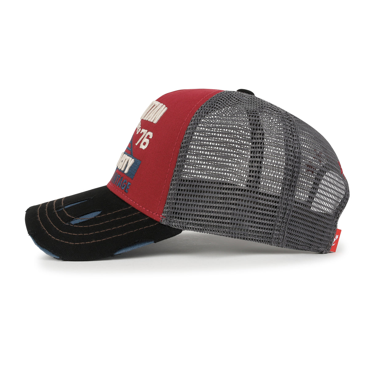 ililily PREMIUM Manhattan Wide Embroidery Trucker Hat Vintage Baseball Cap