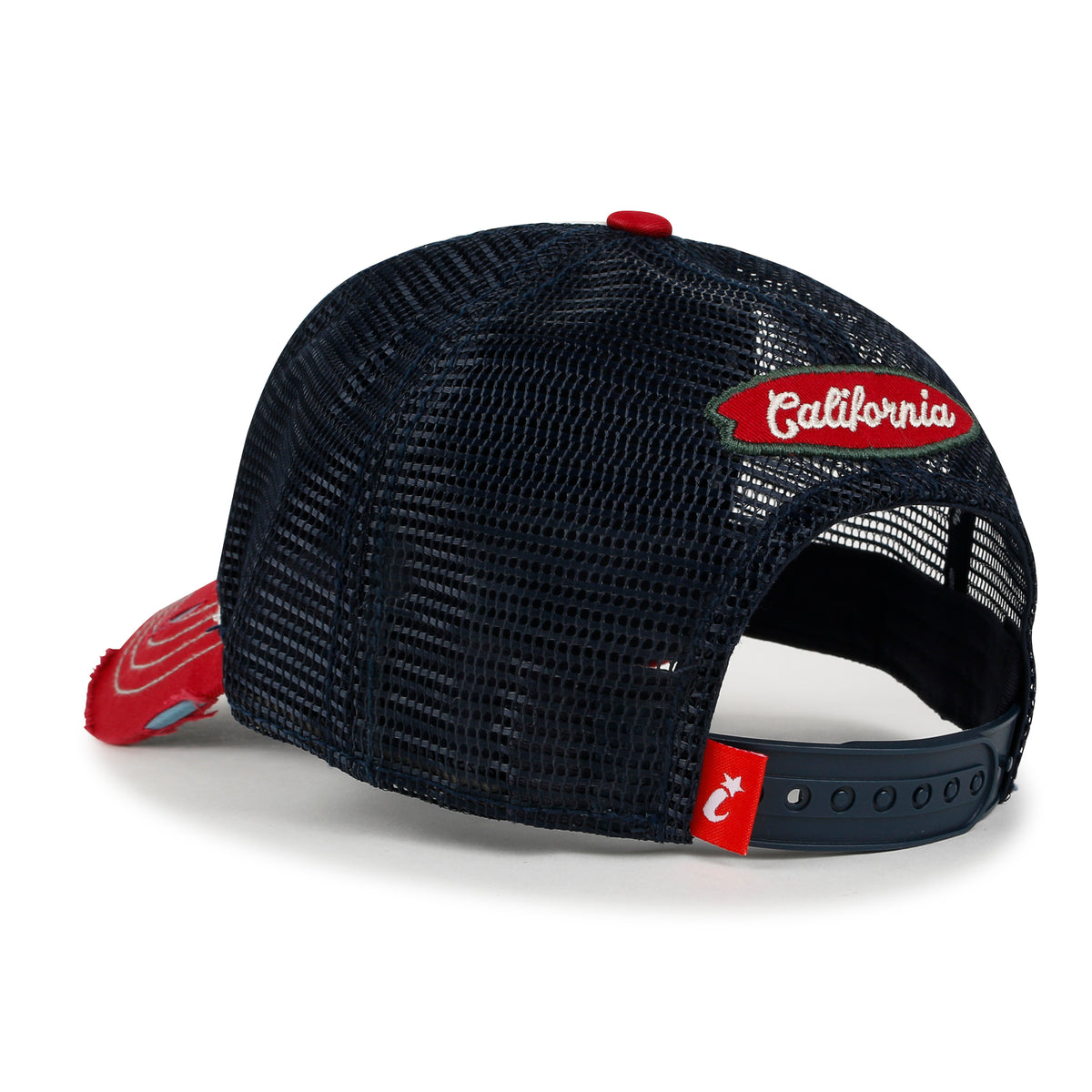 ililily PREMIUM California Huntington Round Embroidery Hat Vintage Baseball Cap