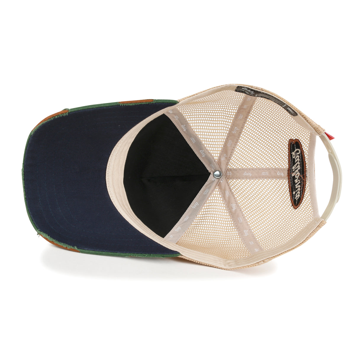 ililily PREMIUM California Huntington Round Embroidery Hat Vintage Baseball Cap