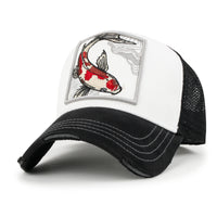 ililily Premium Koi Fish Embroidery Baseball Cap Structured Hat