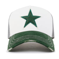 ililily PREMIUM Faux Leather Star Patch Baseball Cap Cotton Vintage Trucker Hat