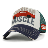 ililily PREMIUM American Muscle Car Embroidery Baseball Cap Vintage Trucker Hat