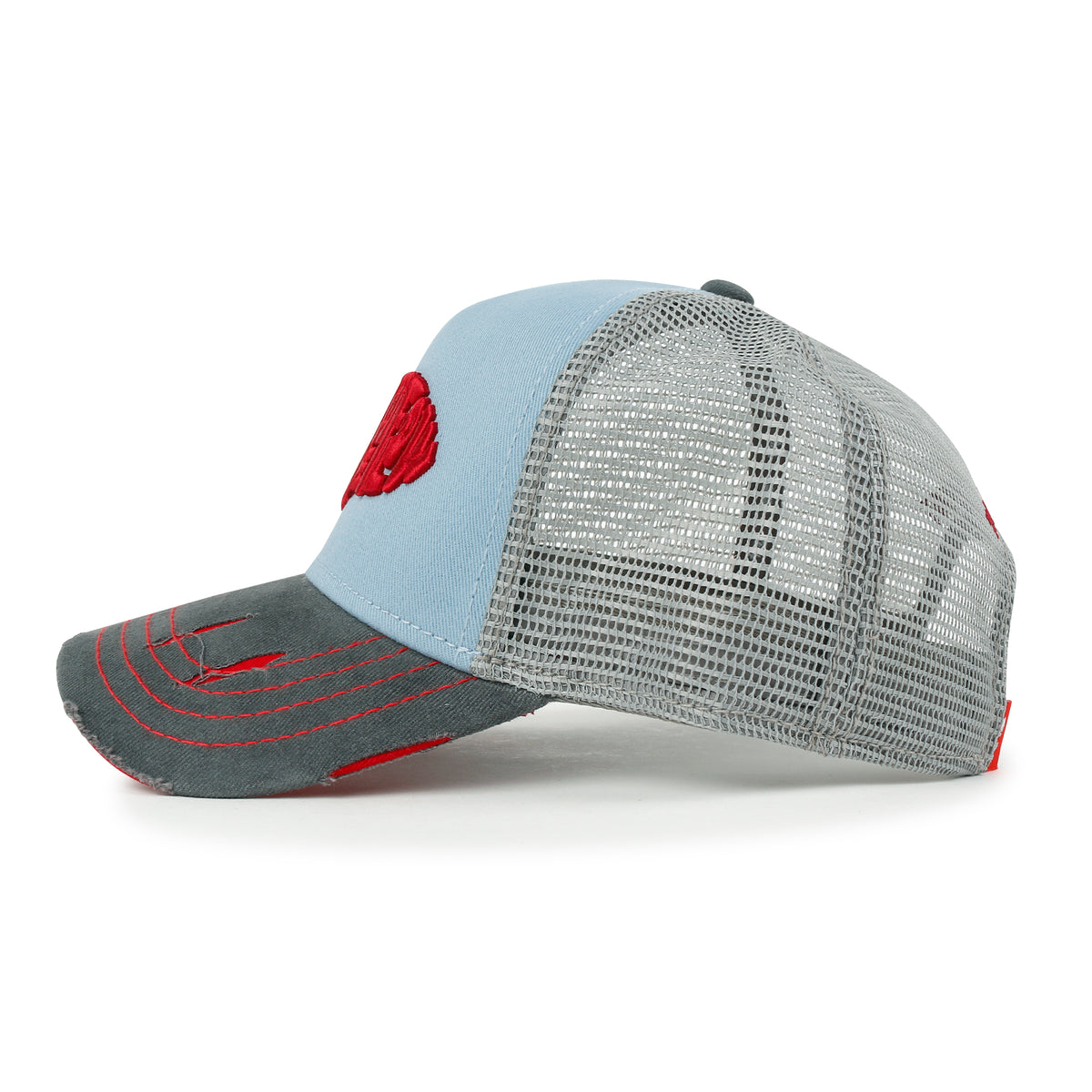 ililily PREMIUM Go With The Flow Embroidery Baseball Cap Vintage Trucker Hat