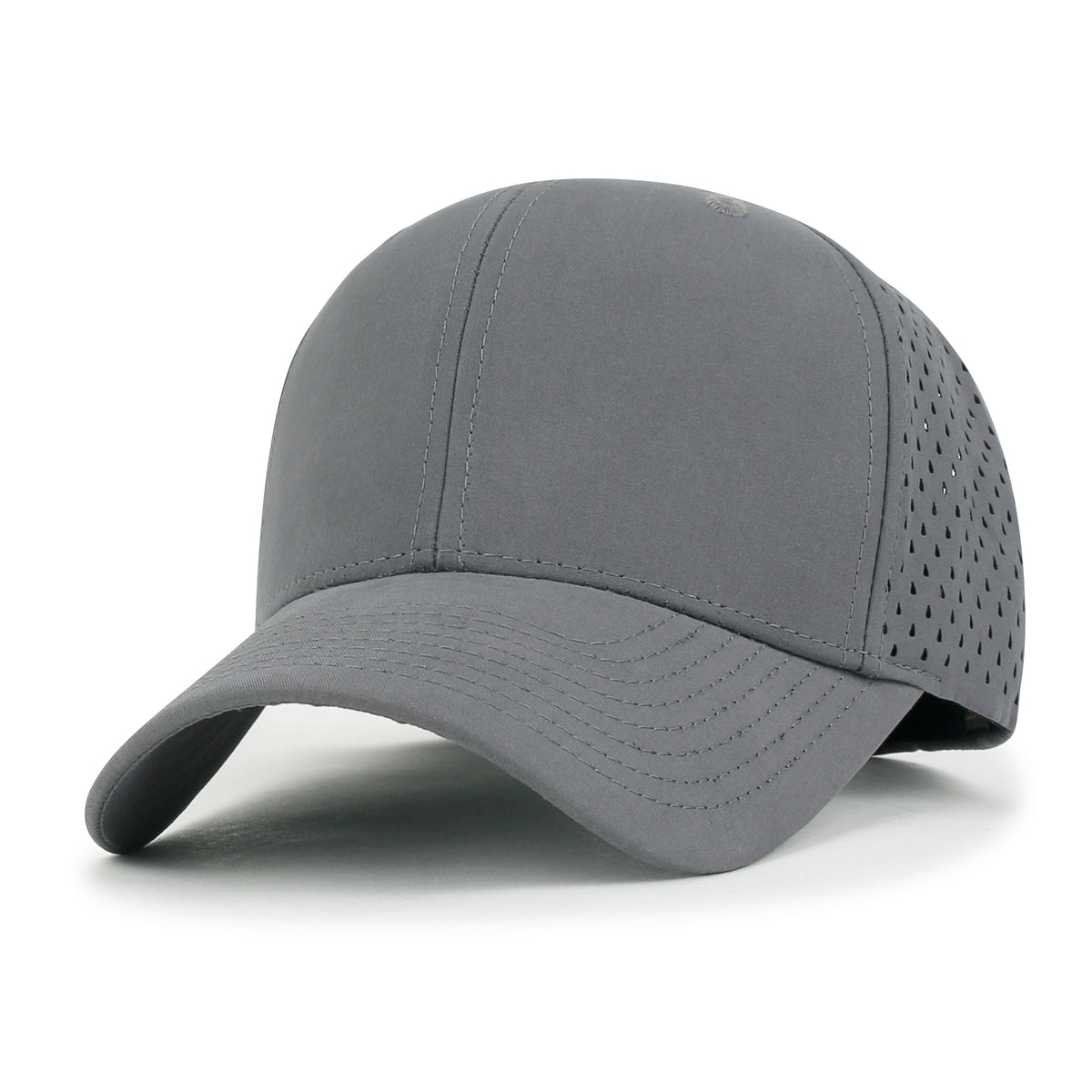 ililily Blank Six Panel Basic Baseball Cap Laser Cut Air Hole Back Hat