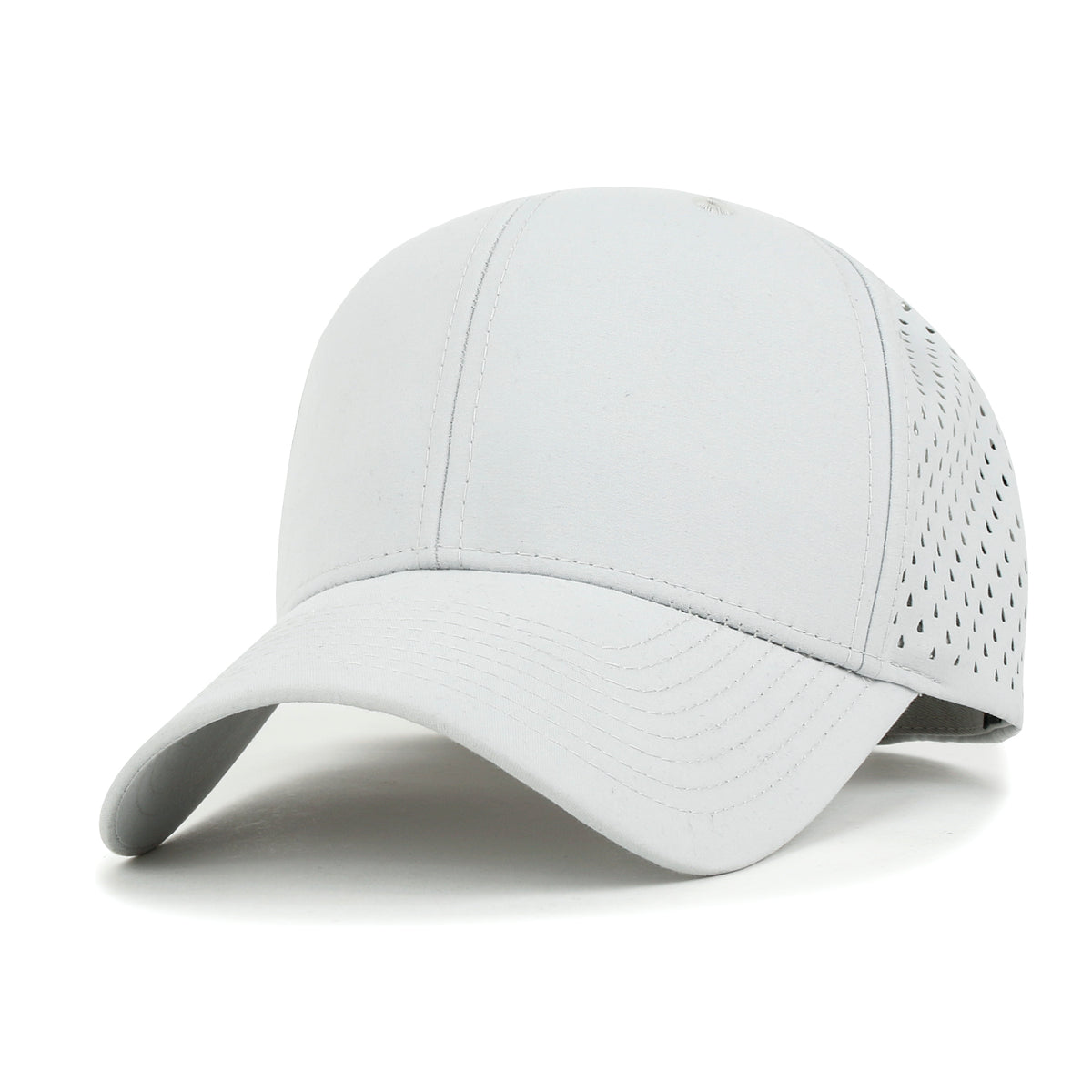 ililily 10 Bulk Pack Blank Six Panel Basic Baseball Cap Laser Cut Hole Back Hat