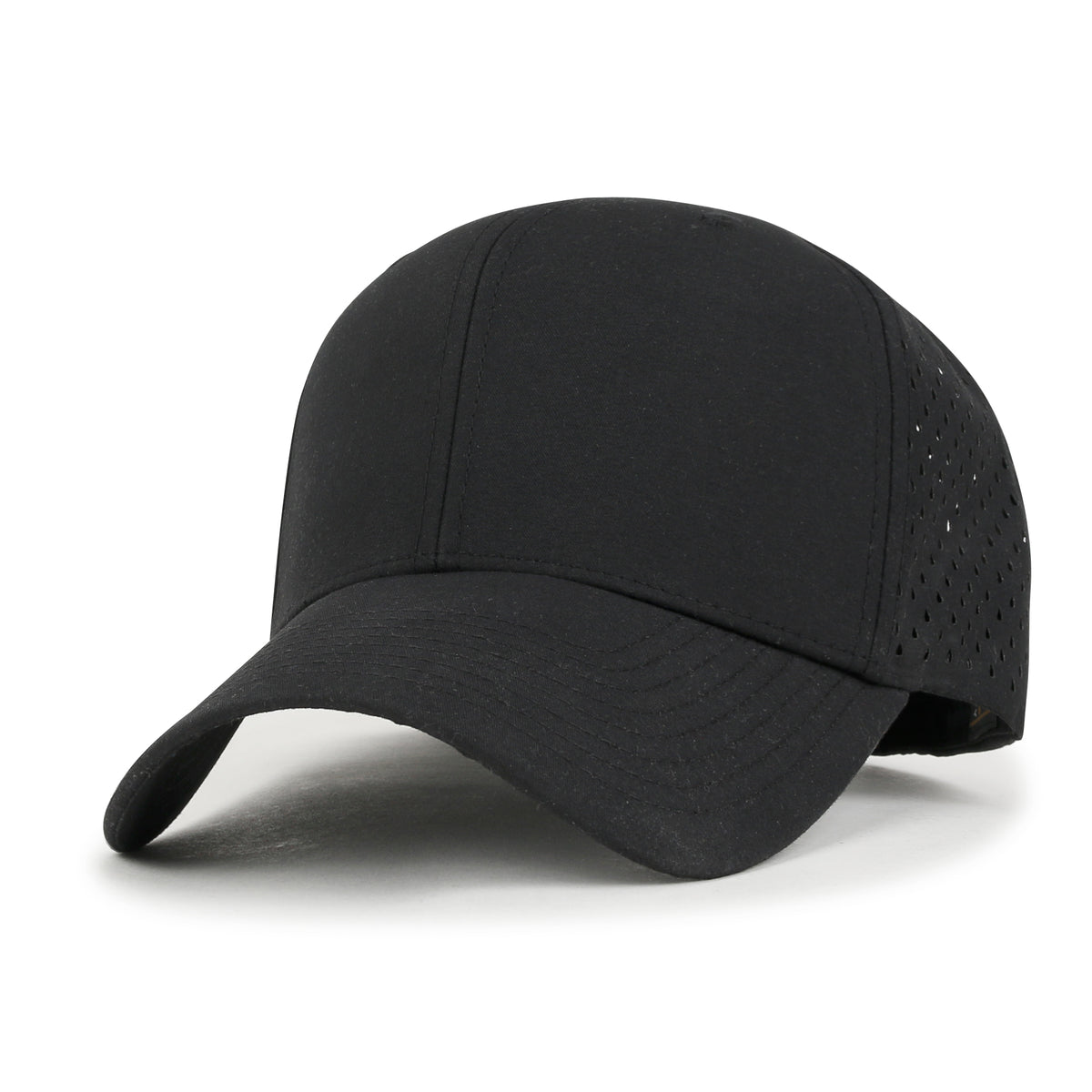 ililily 10 Bulk Pack Blank Six Panel Basic Baseball Cap Laser Cut Hole Back Hat